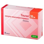 Ультоп, капсулы кишечнорастворимые 20 мг 28 шт упаковки ячейковые контурные, блистеры