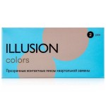 Линзы контактные, Illusion (Иллюжн) 2 шт Колорс bc 8.6 квартальной замены прозрачные (-5.25)