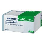 Ко-Вамлосет, таблетки покрытые пленочной оболочкой 5 мг+160 мг+12.5 мг 90 шт